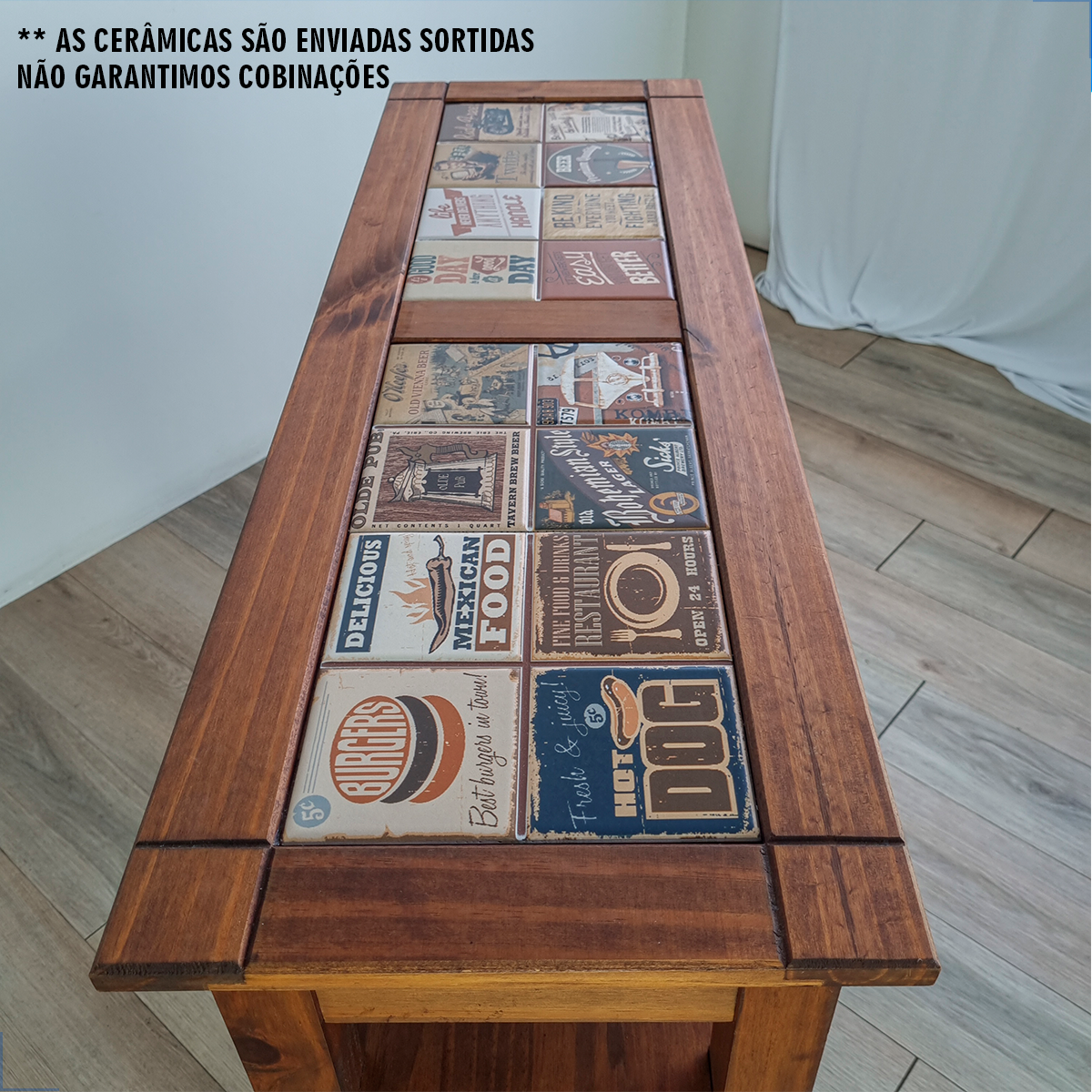 Aparador Rack Buffet Mesa Auxiliar Tv Video 100 Cm Cerâmica Organizador Multiuso Sala Balcão Retro - 6