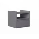 Ver imagem 5 de Mesa Cabeceira Suspensa Minerva Compacta para Quarto com Porta e Nicho - Cinza