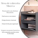 Ver imagem 3 de Mesa Cabeceira Suspensa Minerva Compacta para Quarto com Porta e Nicho - Cinza
