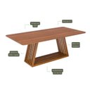 Ver imagem 3 de Mesa para Sala de Jantar sem Vidro 220cm Pitaia Marrom/Cinamomo