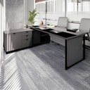 Ver imagem 1 de Mesa de Escritório Executiva com Armário Lateral e Caixa de Tomadas 3 Gavetas 200cm Corporate Cinza