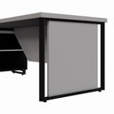 Ver mais imagens de Mesa de Escritório Executiva com Armário Lateral e Caixa de Tomadas 3 Gavetas 200cm Corporate Cinza Sagrado E Preto