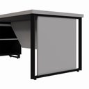 Ver mais imagens de Mesa de Escritório Executiva com Armário Lateral e Caixa de Tomadas 3 Gavetas 200cm Corporate Cinza