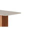 Ver imagem 5 de Mesa Multiuso Cozinha Ariela C/ Tampo Madeirado Vidro 180x90cm Cinamomo/off White - Cimol