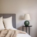 Ver imagem 3 de Abajur de Cerâmica Bola Pequeno para Decoração de Quarto Fosco com Cúpula