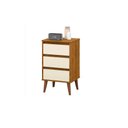 Ver imagem 1 de Mesa De Cabeceira Retro Wood Freijó C/ Off White – EJ Móveis
