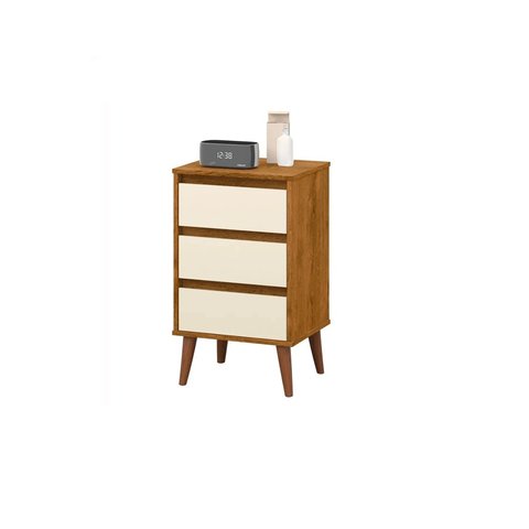 Mesa De Cabeceira Retro Wood Freijó C/ Off White – EJ Móveis