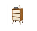 Ver imagem 1 de Mesa De Cabeceira Retro Wood Freijó C/ Off White – EJ Móveis