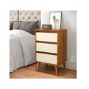 Ver imagem 2 de Mesa De Cabeceira Retro Wood Freijó C/ Off White – EJ Móveis