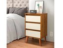 Ver imagem 2 de Mesa De Cabeceira Retro Wood Freijó C/ Off White – EJ Móveis