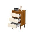 Ver imagem 3 de Mesa De Cabeceira Retro Wood Freijó C/ Off White – EJ Móveis