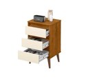 Ver imagem 3 de Mesa De Cabeceira Retro Wood Freijó C/ Off White – EJ Móveis