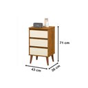 Ver imagem 4 de Mesa De Cabeceira Retro Wood Freijó C/ Off White – EJ Móveis