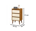 Ver imagem 4 de Mesa De Cabeceira Retro Wood Freijó C/ Off White – EJ Móveis