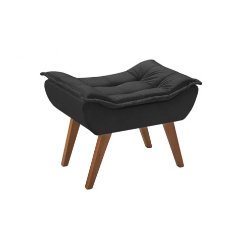 Puff Decorativo Opalla Suede para Sala Unidecor Preto