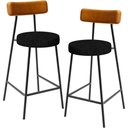 Ver imagem 1 de Kit 02 Banquetas Baixa Cozinha Sala Jantar Bancada Milão L02 Couríssimo Whisky Chumbo - lyam