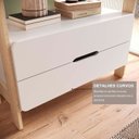 Ver imagem 6 de Estante de Livros 100% MDF 81CMX183CM 2 Gavetas e 4 Prateleiras Elvis Branco/Carvalho