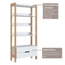 Ver imagem 7 de Estante de Livros 100% MDF 81CMX183CM 2 Gavetas e 4 Prateleiras Elvis Branco/Carvalho
