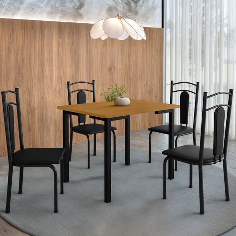 Mesa de Jantar 4 Lugares Madri Preto/nature - Art Panta