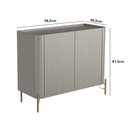 Ver imagem 2 de Balcão Buffet 98,5cm P/ Sala Porta Brise 100% Mdf Pés Metal