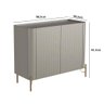 Balcão Buffet 98,5cm P/ Sala Porta Brise 100% Mdf Pés Metal - 2