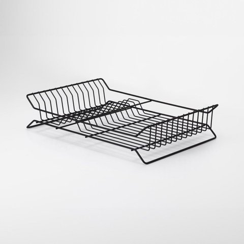 Escorredor de Louça para Bancada de 1 Nível Grande 14 Pratos : Inventia Aer : Cor: Preto