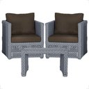 Ver imagem 1 de Mesa e 2 Poltronas Madri Corda Náutica Estofado 9 Trama Prata
