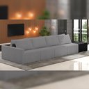 Ver imagem 6 de Sofá Ilha Modular para Sala 392cm com Puff Dublin K01 Bouclê Cinza e Sintético Preto - Lyam Decor