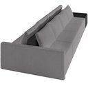 Ver imagem 4 de Sofá Ilha Modular para Sala 392cm com Puff Dublin K01 Bouclê Cinza e Sintético Preto - Lyam Decor