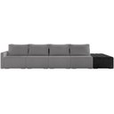 Ver imagem 5 de Sofá Ilha Modular para Sala 392cm com Puff Dublin K01 Bouclê Cinza e Sintético Preto - Lyam Decor
