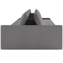 Ver imagem 2 de Sofá Ilha Modular para Sala 392cm com Puff Dublin K01 Bouclê Cinza e Sintético Preto - Lyam Decor