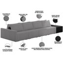 Ver imagem 7 de Sofá Ilha Modular para Sala 392cm com Puff Dublin K01 Bouclê Cinza e Sintético Preto - Lyam Decor