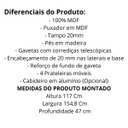 Ver imagem 3 de Cômoda Grande Reforçada Casal Havana em Mdf 5 Gavetas Fenix