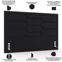 Ver imagem 4 de Cabeceira Cama Box King 195cm Estofada Nora P05 Veludo Preto - Lyam Decor
