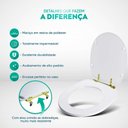Ver imagem 4 de Tampa de Vaso Poliéster Aspen Branco para Bacia Deca com Ferragem Dourada