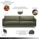 Ver imagem 3 de Sofá Decorativo Anthony 4 Lugares Sala de Estar 270cm Pés em Aço Couro Fendi G88 - Gran Belo