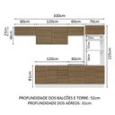 Ver imagem 4 de Armário de Cozinha Completa 330cm Branco/Rustic Stella Madesa 05