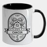 Caneca Branca com Interna Preta Y5 Signo Câncer Símbolo Místico Arte - 1