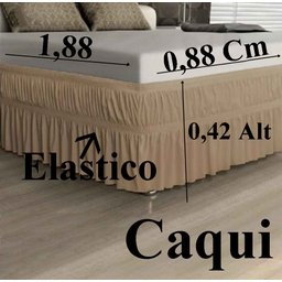 Saia Para Cama Box Solteiro Caqui Entrega Rapida - 4