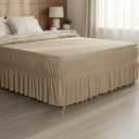 Ver mais imagens de Saia para Cama Box Solteiro Caqui Entrega Rapida