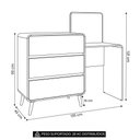 Ver imagem 4 de Cômoda Quarto 135cm com Penteadeira Nuvia Branco/rosa Milkshake C06 - Mpozenato