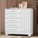 Ver imagem 6 de Comoda 5 Gavetas 1 Porta 99 cm Mary Branco Rudk