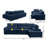 Sofá de Canto Retrátil e Reclinável com Molas 3,00x2,00 Viena Suede Azul Mirra Decor - 2
