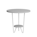 Ver imagem 2 de Mesa Lateral Redonda Industrial Italy Ferro Branco e Tampo Branco