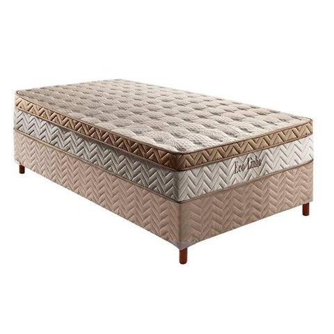 Cama Box Solteiro: Colchão Molas Ensacadas Paropas Masterpocket Eco Linho + Base Clean(88x188)