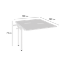 Ver imagem 3 de Mesa Auxiliar Lateral para Escrivaninha Plataforma Dupla Smart 100x120cm Yescasa Branco