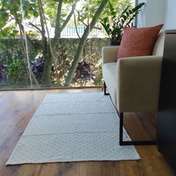 Tapete Quarto Algodão Cru Trama Geométrico 0,80 X 1,30 - 4