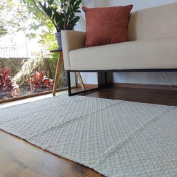 Tapete Quarto Algodão Cru Trama Geométrico 0,80 X 1,30 - 1