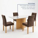 Ver mais imagens de Conjunto de Mesa de Jantar 4 Lugares Retangular 120x80cm Vidro Cinamomo e Off White