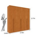 Ver imagem 4 de Roupeiro Joinville com Espelho 6 Portas Tcil:cinamomo